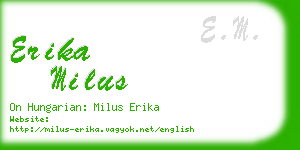 erika milus business card